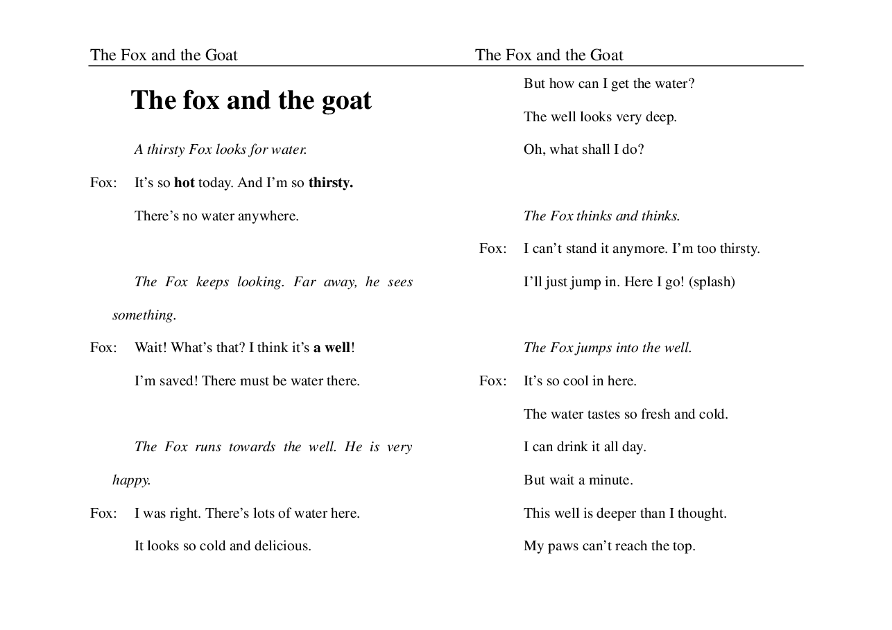 狐狸与山羊The fox and the goat.pdf，第1页预览