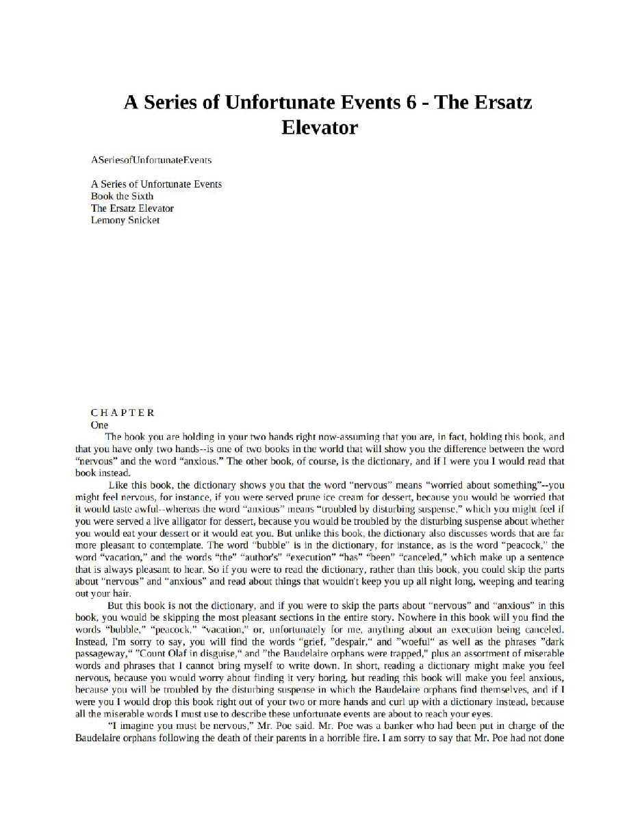 波特莱尔大遇险英文绘本A Series of Unfortunate Events 6 - The E - Snicket_ Lemony.pdf,第3页预览