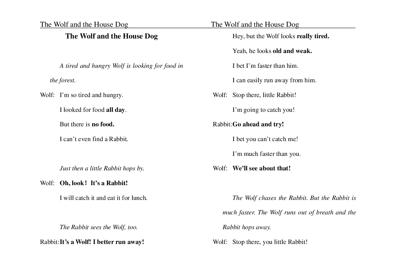 狼和家犬The Wolf and the House Dog.pdf,第1页预览