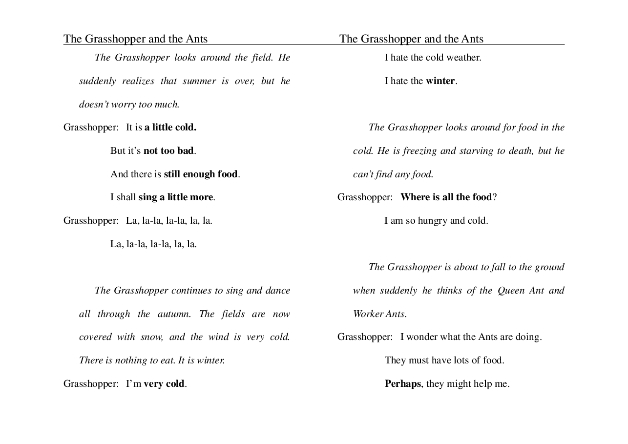 蚱蜢和蚂蚁The Grasshopper and the Ants.pdf，第4页预览