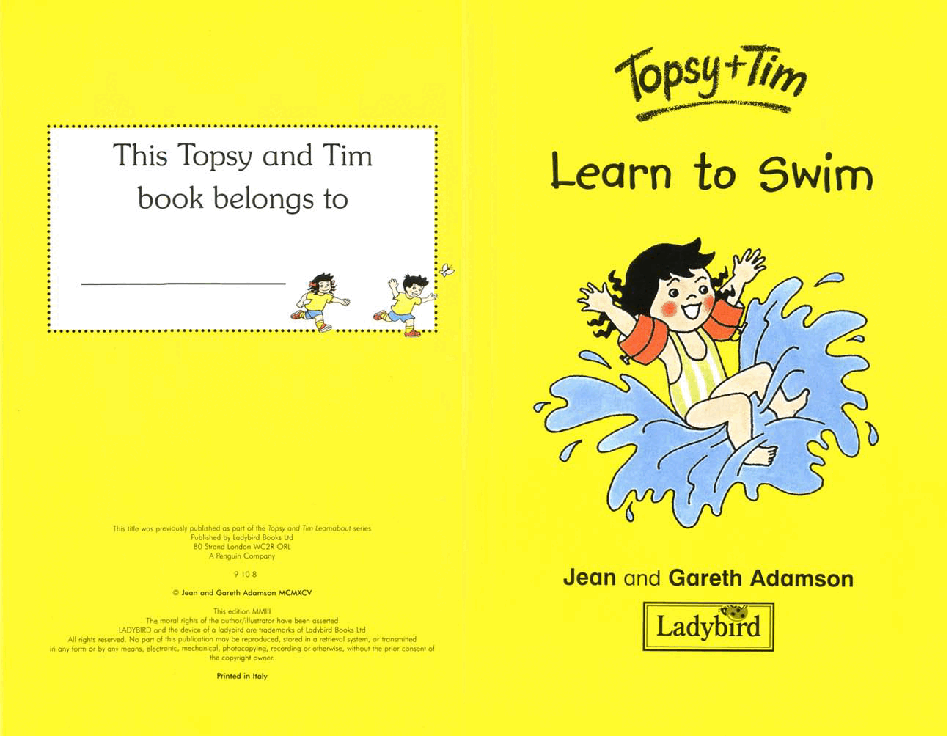 原版英文儿童书《Topsy and Tim》系列英语绘本共18本swim.pdf,第2页预览