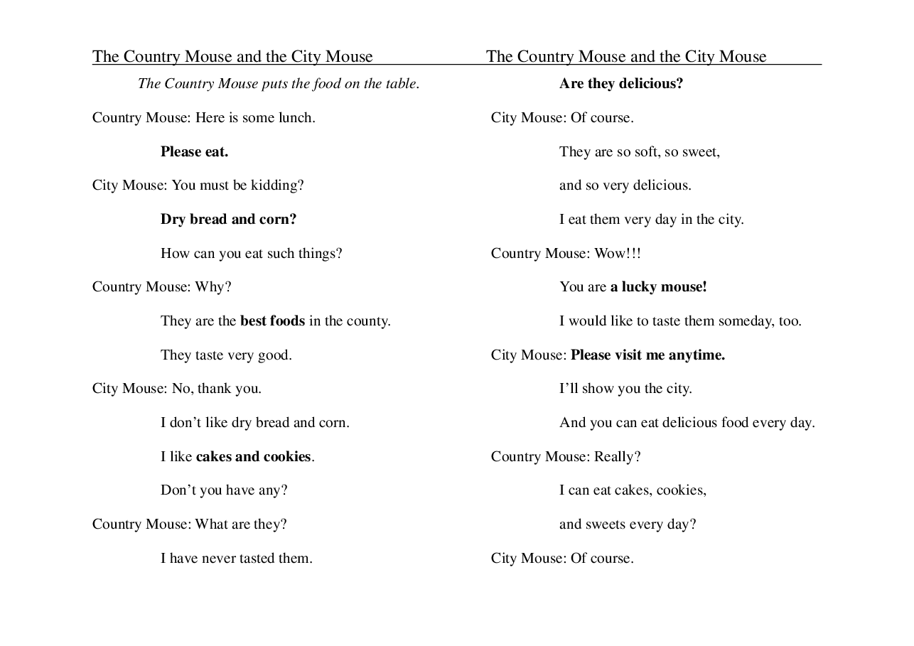 乡下老鼠和城市老鼠The Country Mouse and the City Mouse.pdf,第2页预览
