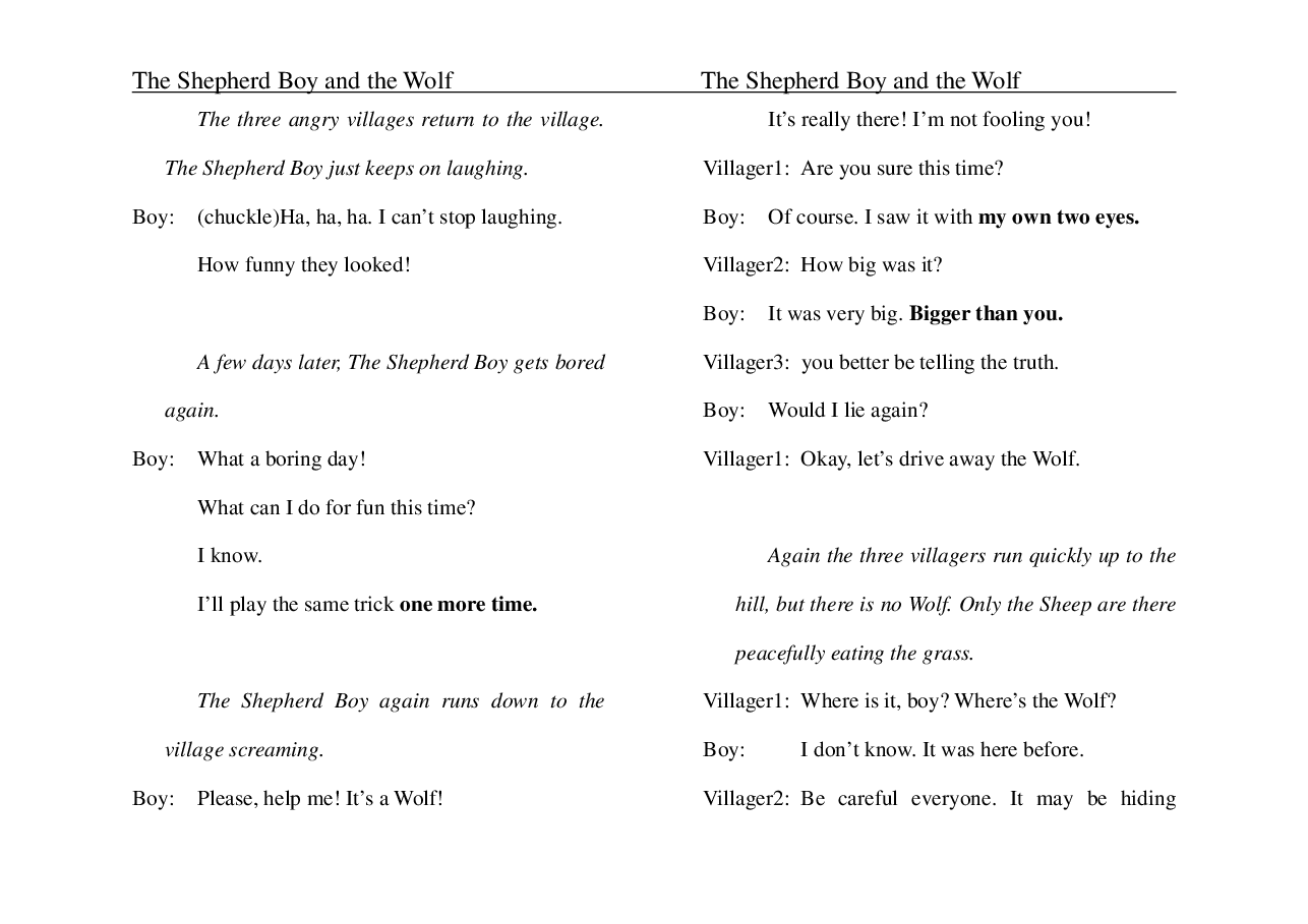 牧童与狼The Shepherd Boy and the Wolf.pdf，第3页预览