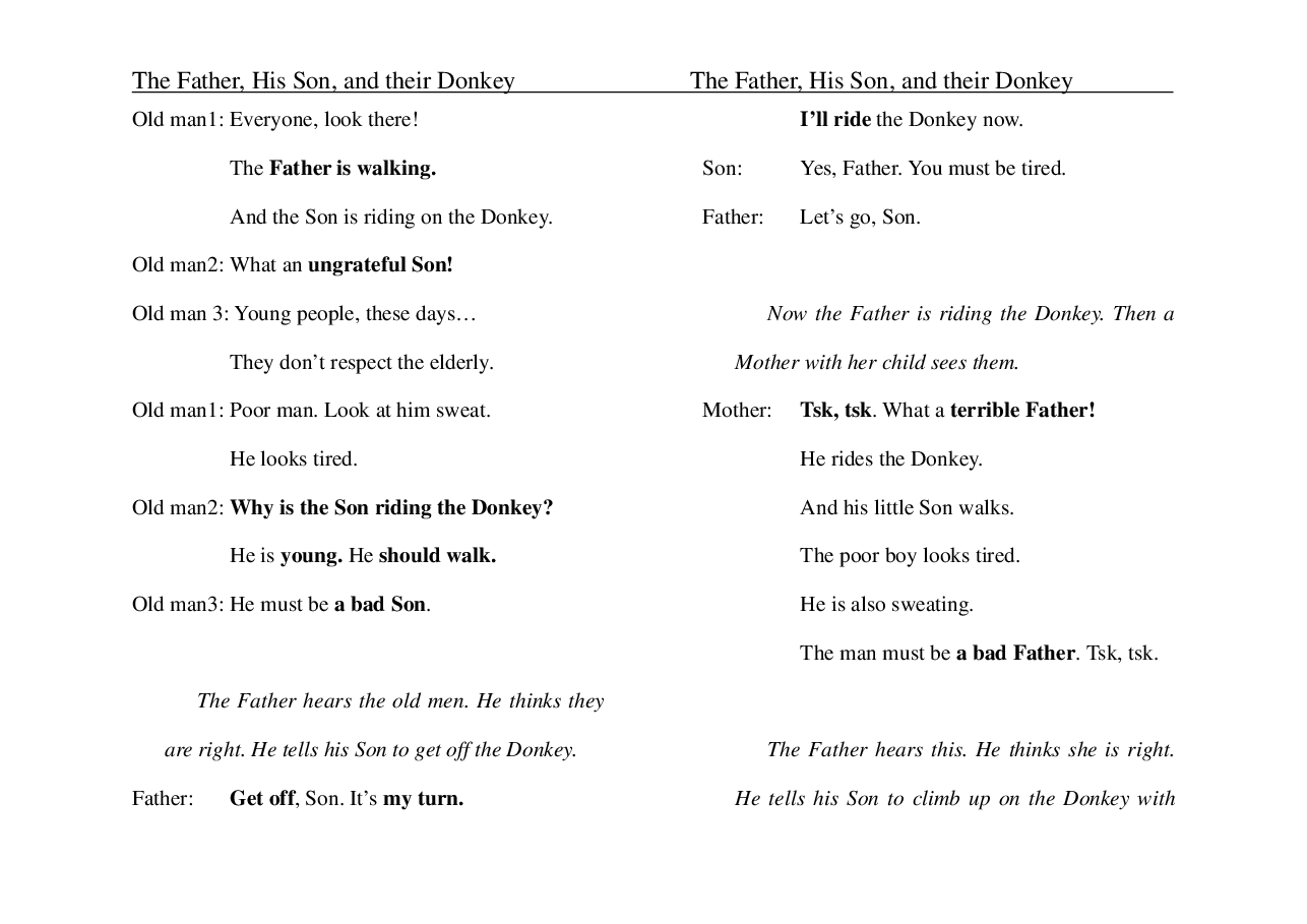父子和驴子The Father, His Son, and their Donkey.pdf,第2页预览