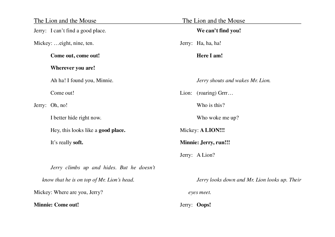 狮子与老鼠The Lion and the Mouse.pdf，第2页预览