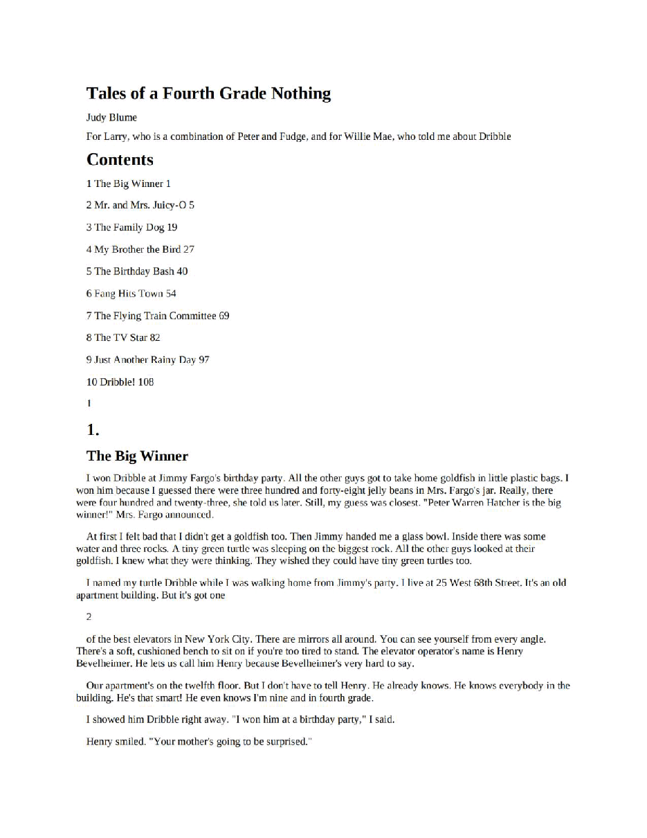 波特莱尔大遇险英文绘本Tales of a Fourth Grade Nothing - Judy Blume.pdf,第3页预览