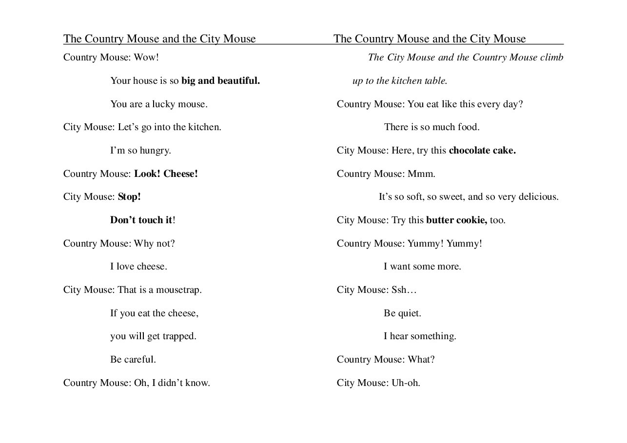 乡下老鼠和城市老鼠The Country Mouse and the City Mouse.pdf,第4页预览