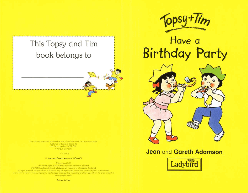 原版英文儿童书《Topsy and Tim》系列英语绘本共18本birthday.pdf,第2页预览