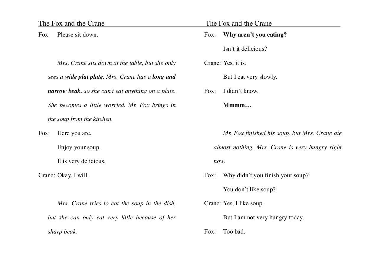 狐狸与鹤The Fox and the Crane.pdf,第3页预览