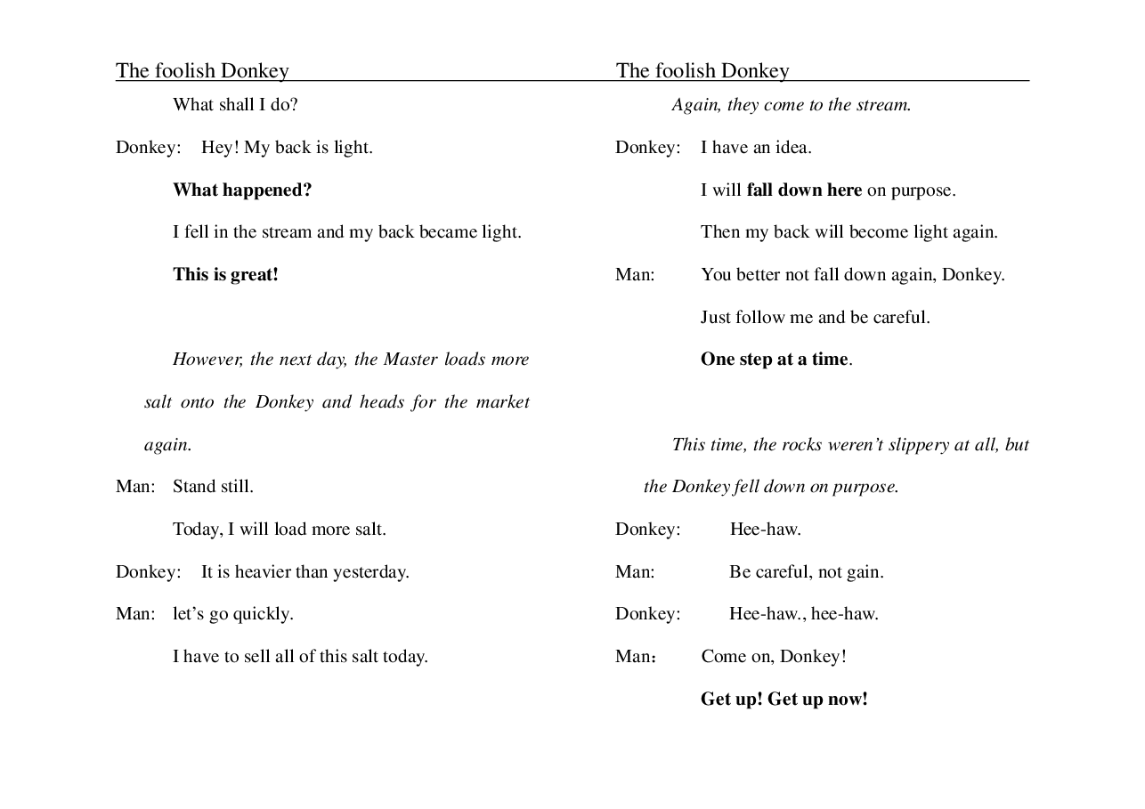 愚蠢的驴子The foolish Donkey.pdf,第3页预览