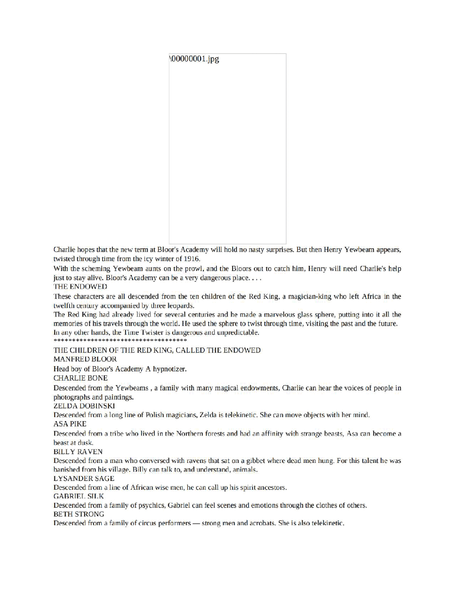 赤王的子民8部魔法记事英文绘本Charlie Bone and the Time Twister (The Children of the Red King, Book 02) - Jenny Nimmo.pdf,第2页预览