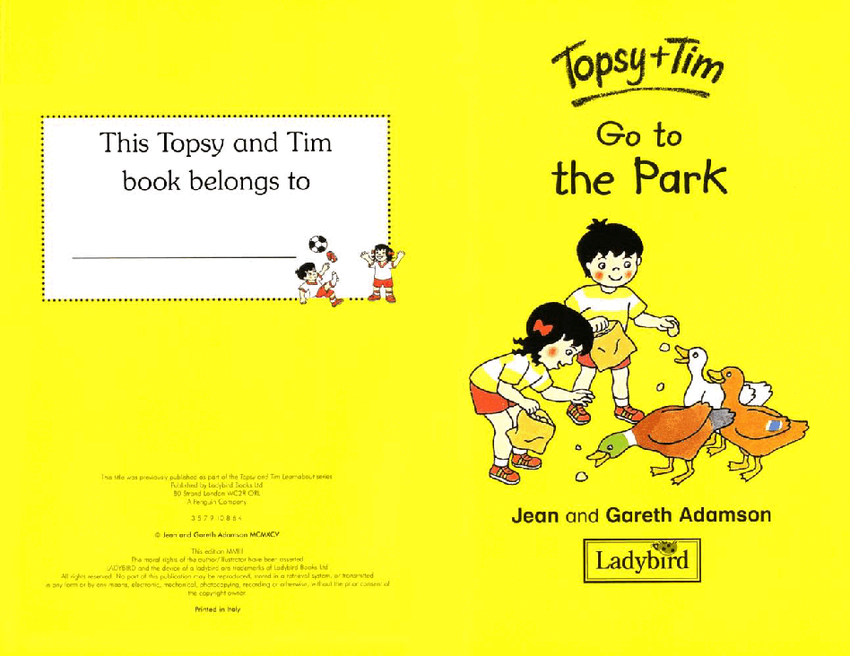 原版英文儿童书《Topsy and Tim》系列英语绘本共18本Go To The Park.pdf,第2页预览