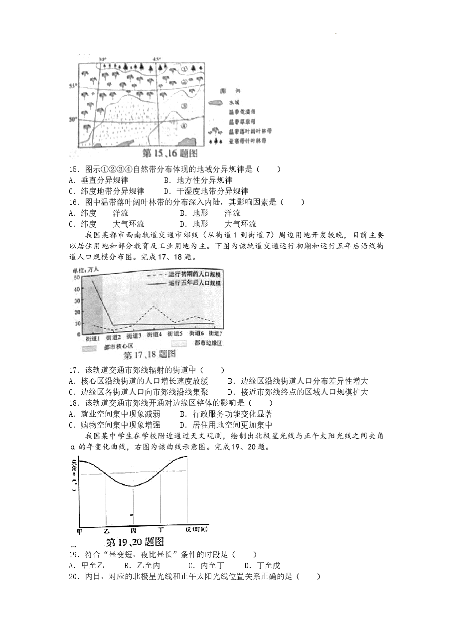 2022年6月浙江省普通高校招生选考地理试题(原卷).docx,第4页预览
