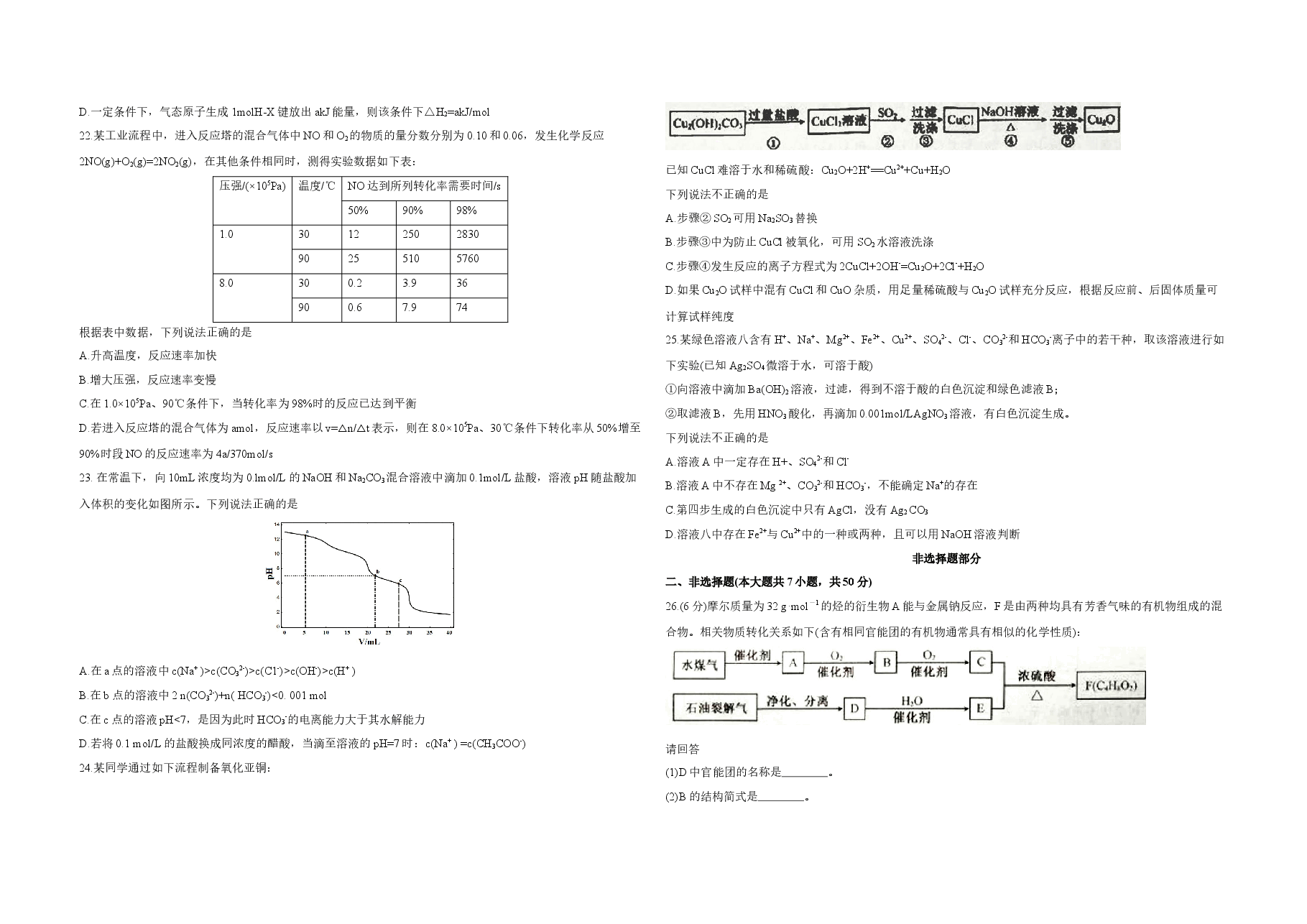 2018年浙江省高考化学【4月】(原卷版).docx,第3页预览