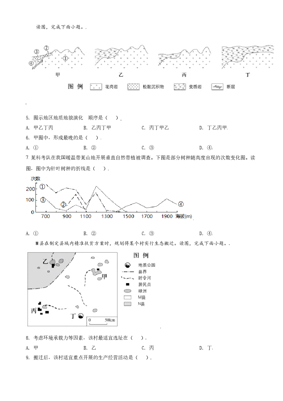 2021年北京市高考地理试卷（原卷版）.doc，第2页预览
