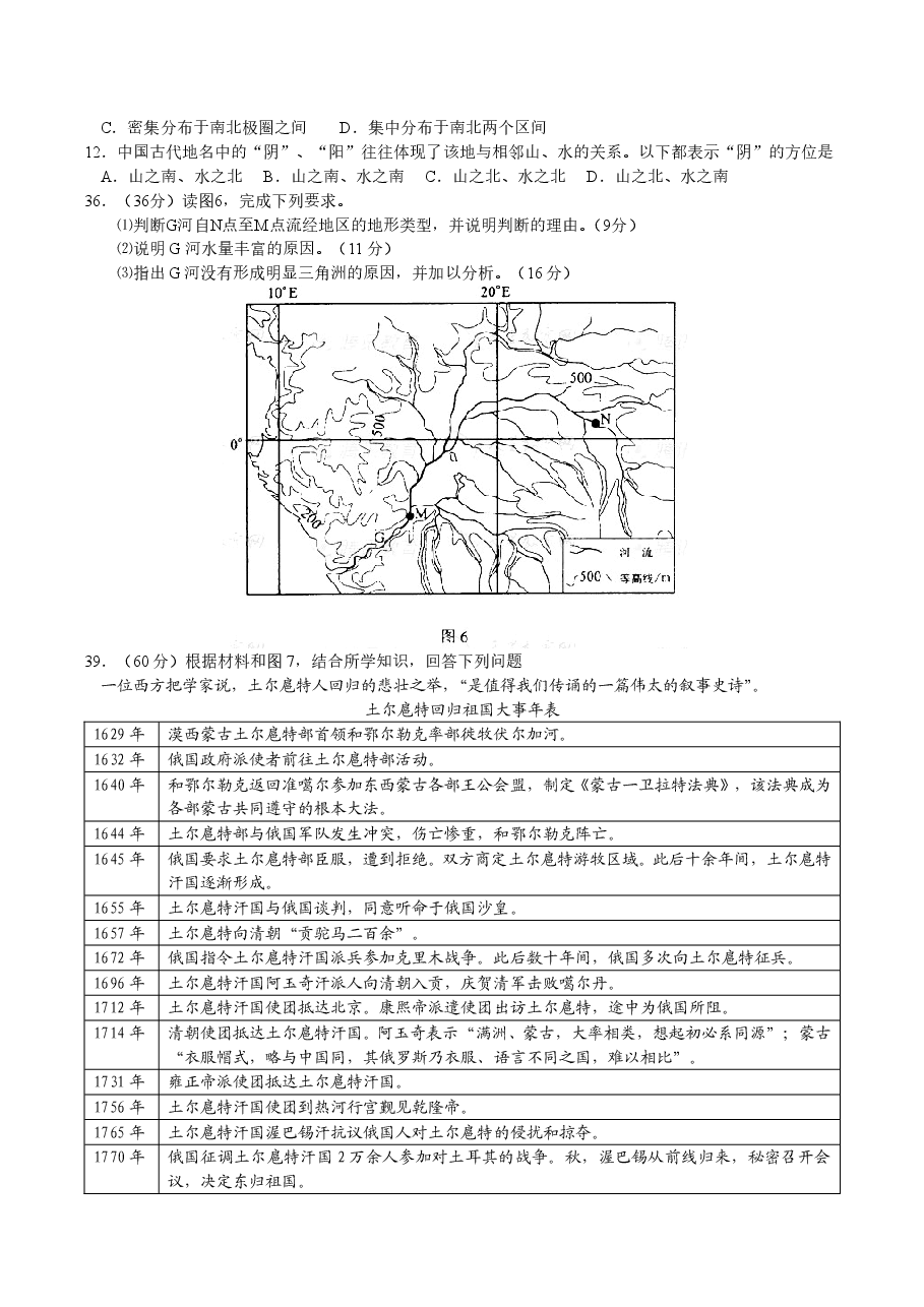 2008年高考安徽卷(文综地理部分)(含答案).doc,第2页预览
