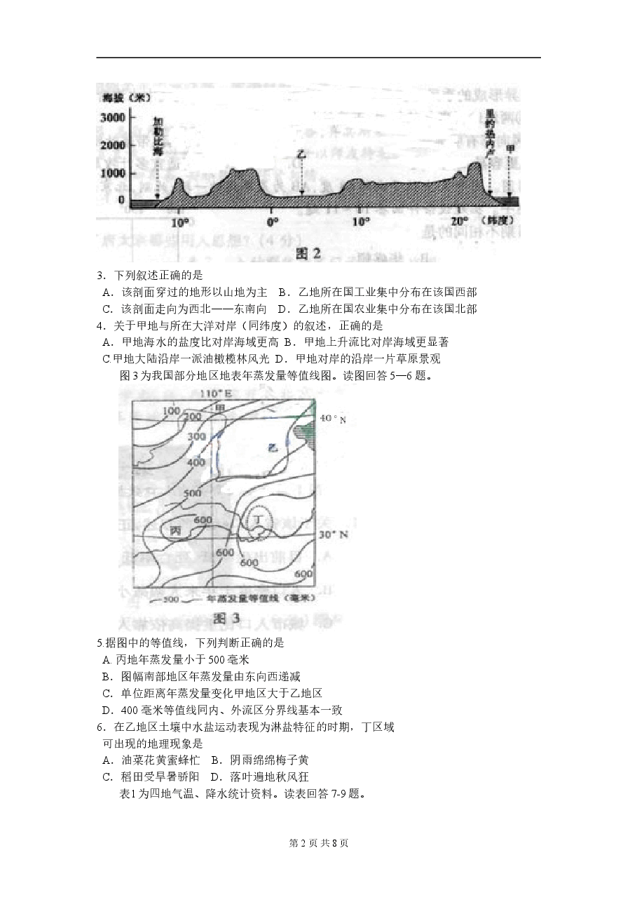 2011年全国高考四川文综地理试题及答案.doc,第2页预览