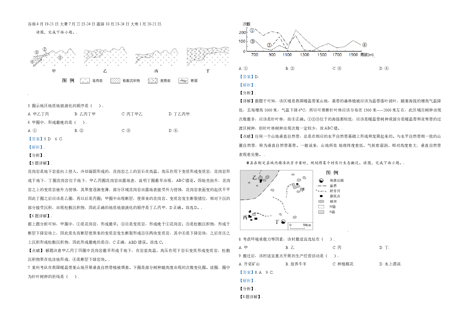 2021年北京市高考地理试卷(含解析版).doc,第2页预览