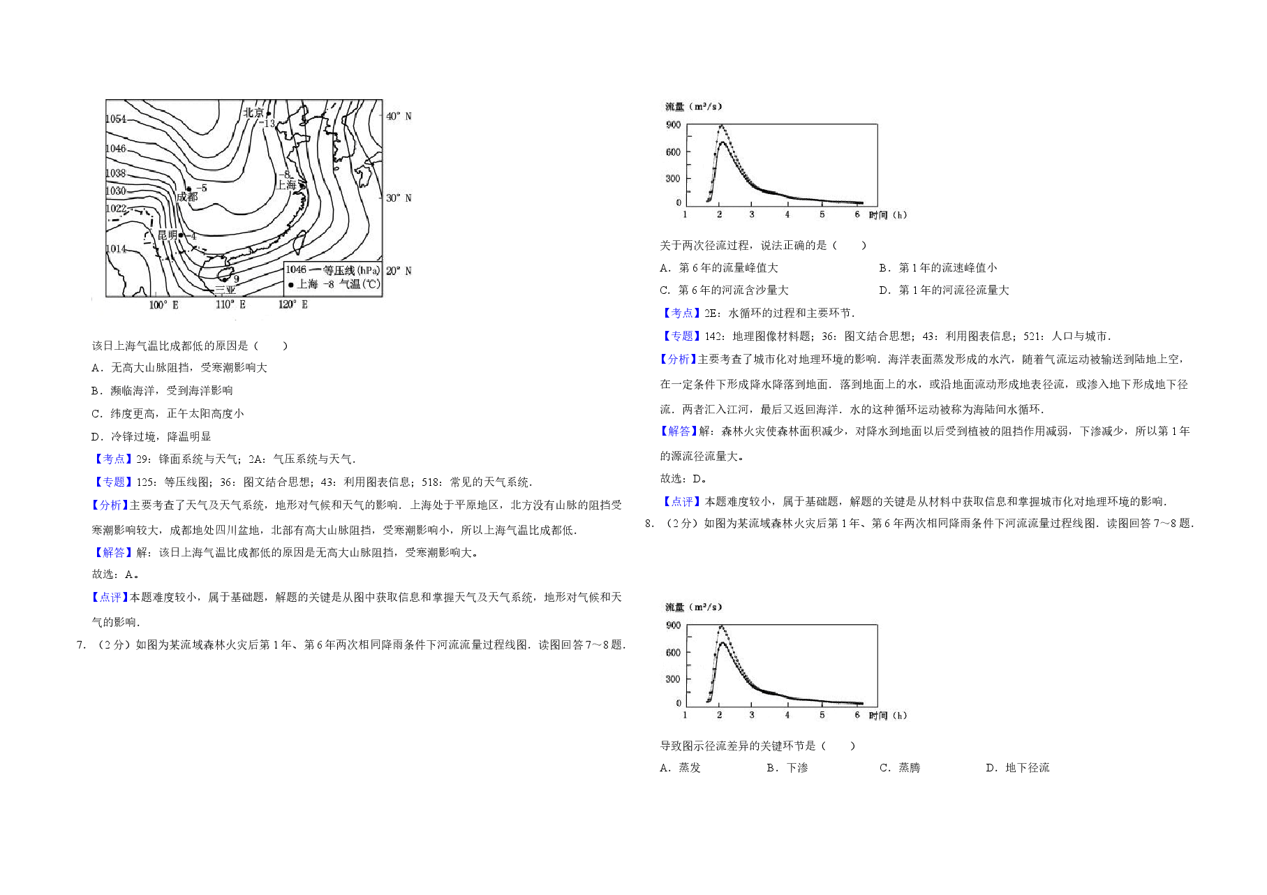 2016年江苏省高考地理试卷解析版 .doc,第3页预览
