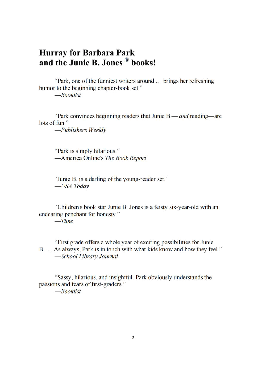 19 Junie B.First Grader Boss of Lunch文字版清晰.pdf,第2页预览