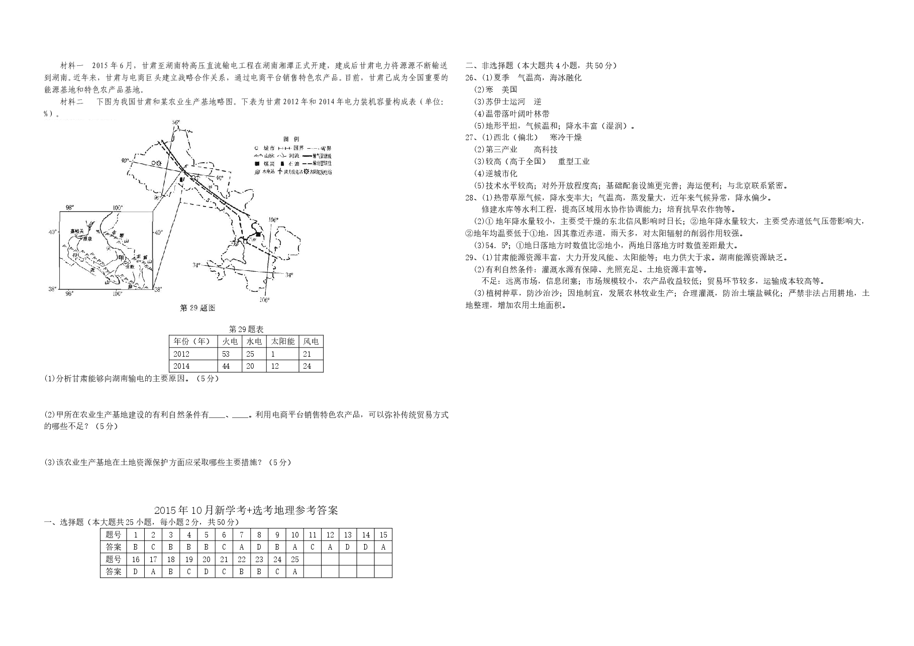 2015年浙江省高考地理【10月】(含解析版).doc,第4页预览