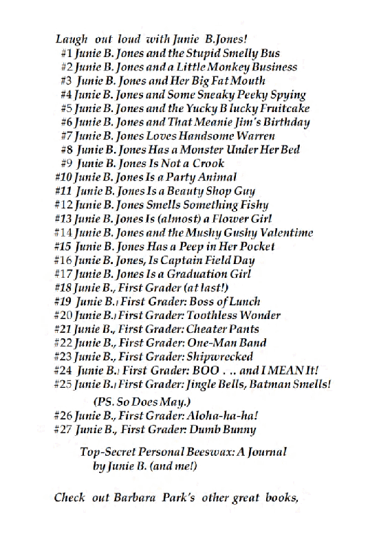 09 Junie B. Jones Is Not a Crook文字版清晰.pdf,第2页预览