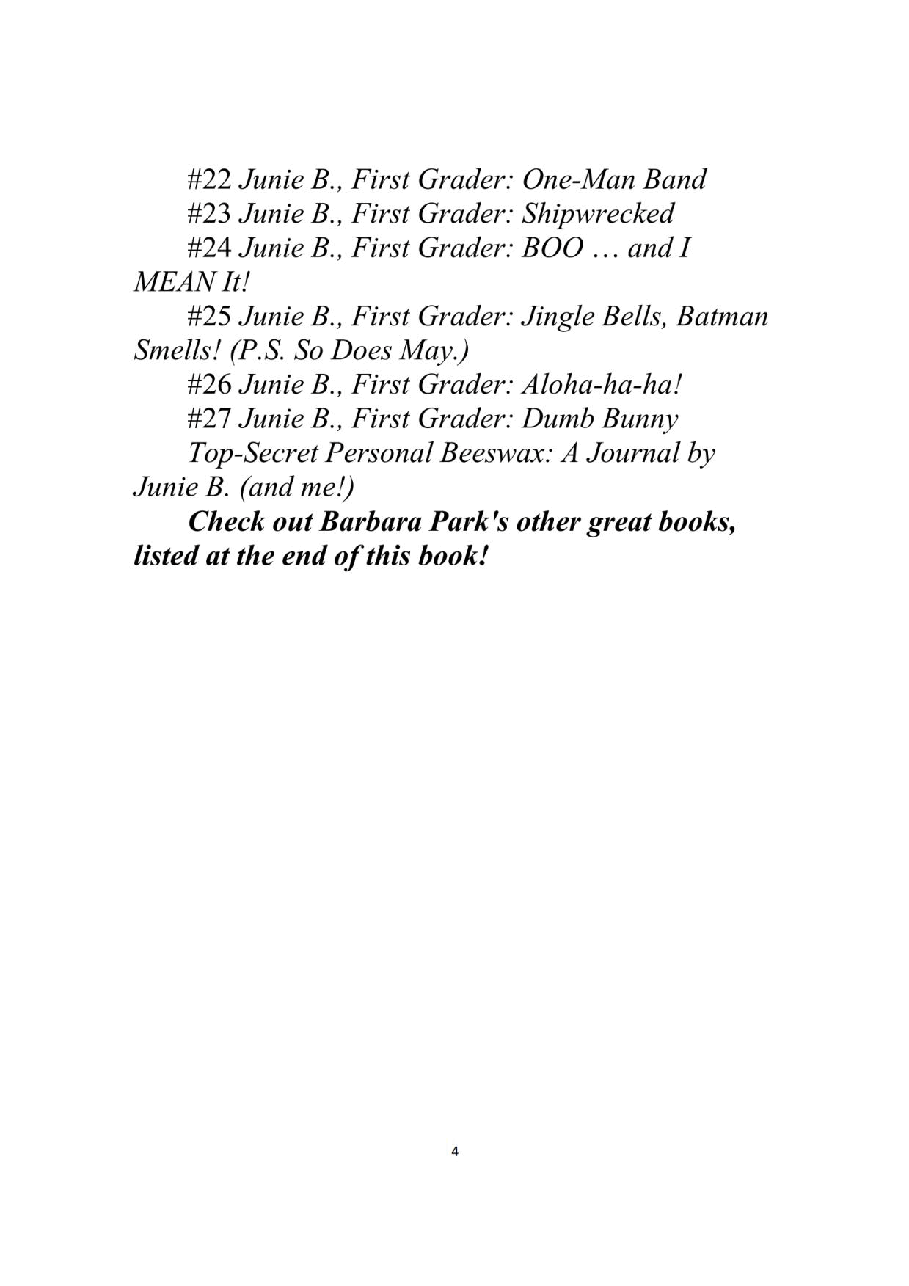 19 Junie B.First Grader Boss of Lunch文字版清晰.pdf,第4页预览