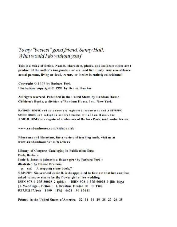 13 Junie B. Jones is (almost) a flower Girl文字版另一个.pdf,第4页预览