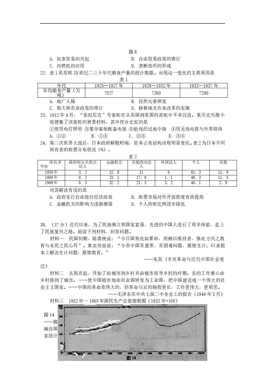 2012年高考福建卷(文综历史部分)(含答案).doc,第2页预览