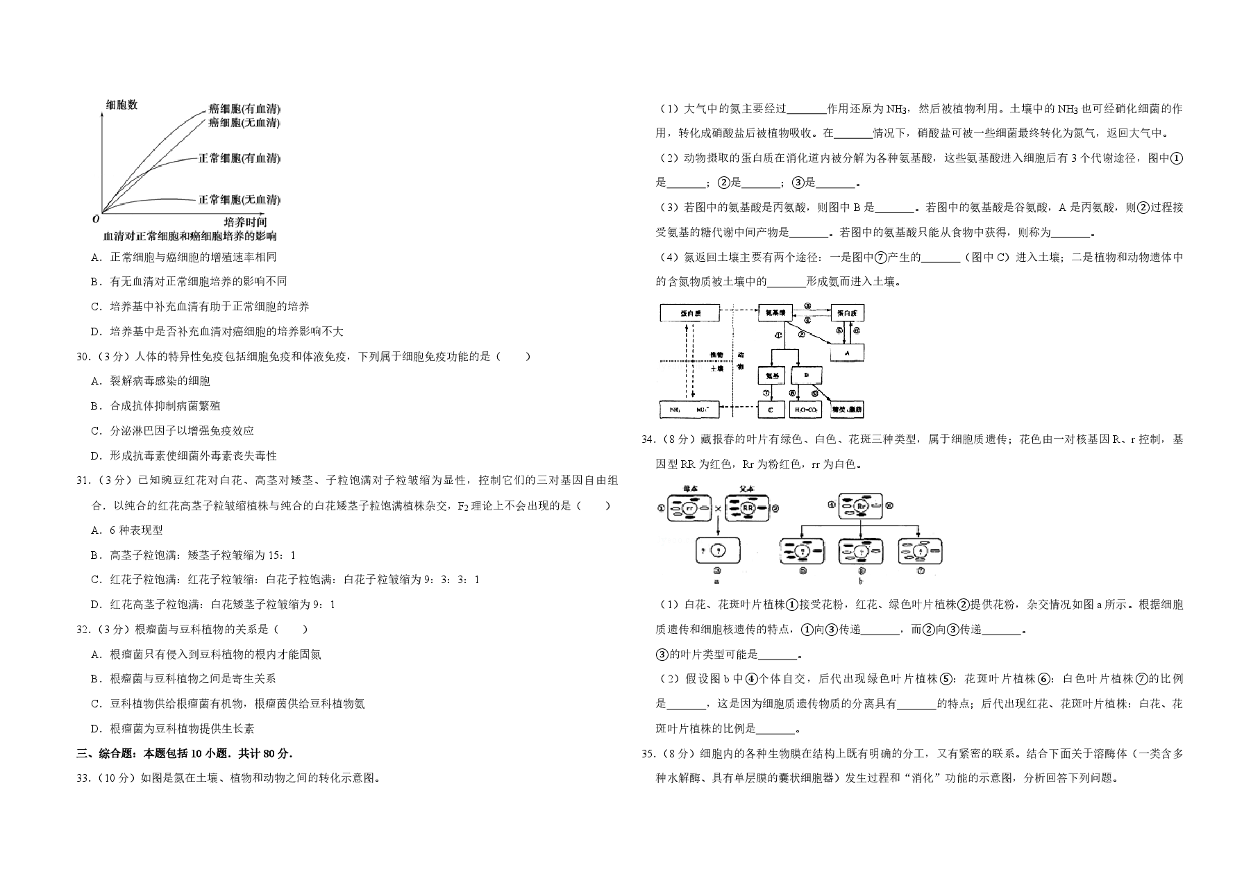 2007年江苏省高考生物试卷 .pdf,第4页预览