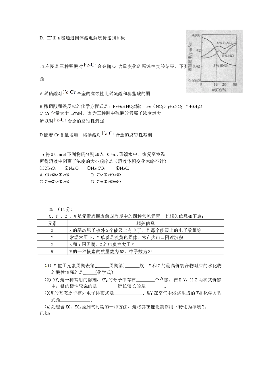 2010年安徽高考化学试卷及答案word.docx,第2页预览