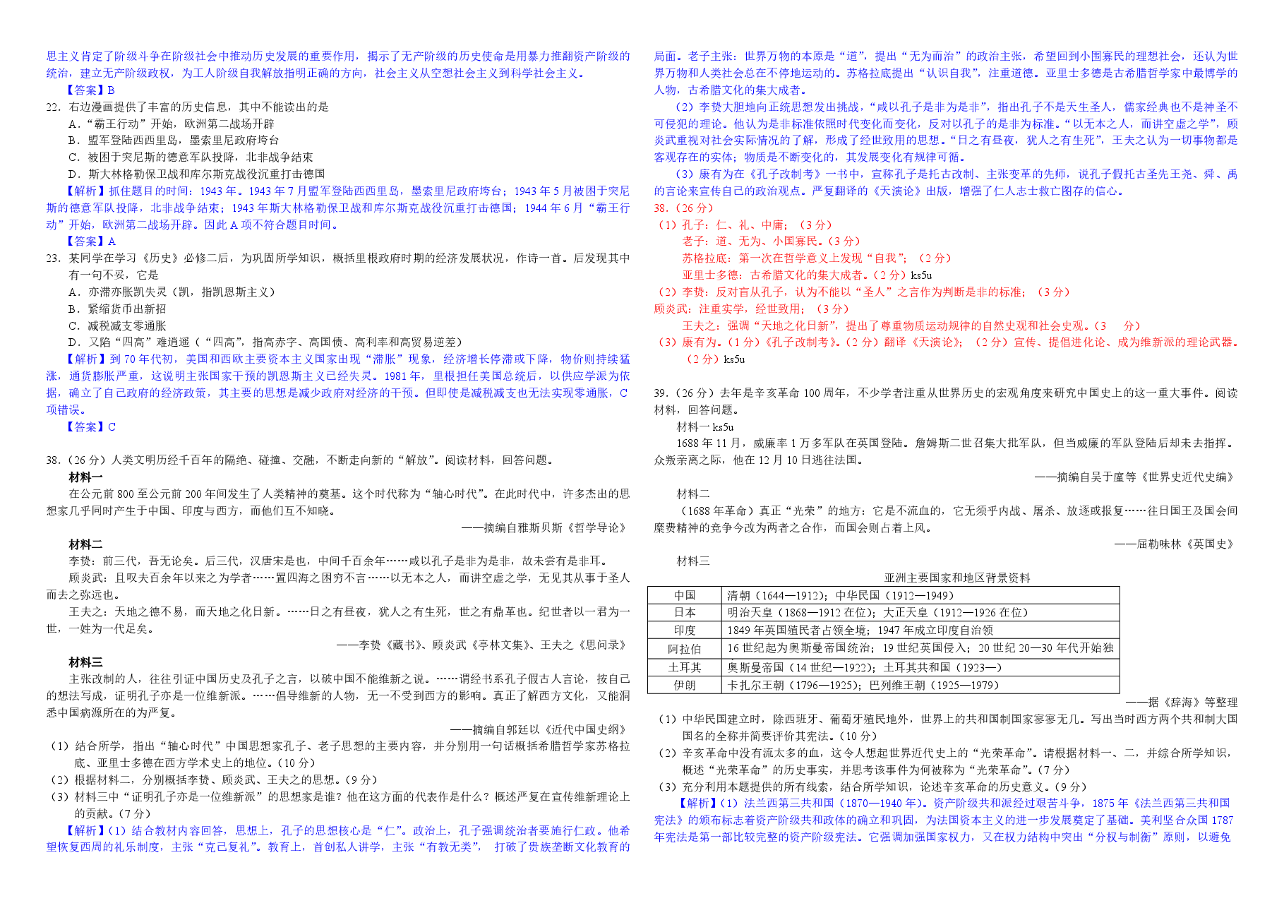 2012年浙江省高考历史(含解析版).pdf,第2页预览