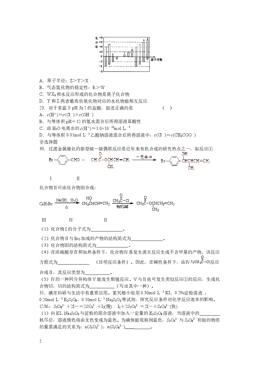 2012年广东高考化学试题及答案.doc,第2页预览
