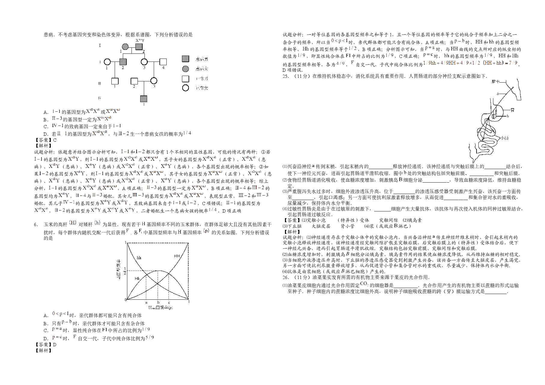2015年高考真题 生物(山东卷)(含解析版).docx,第4页预览