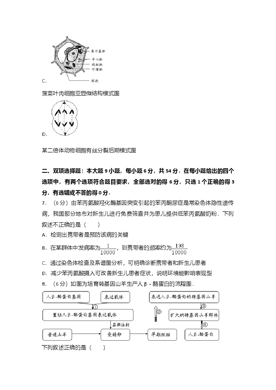 2015年广东省高考生物试卷(真题).doc,第3页预览