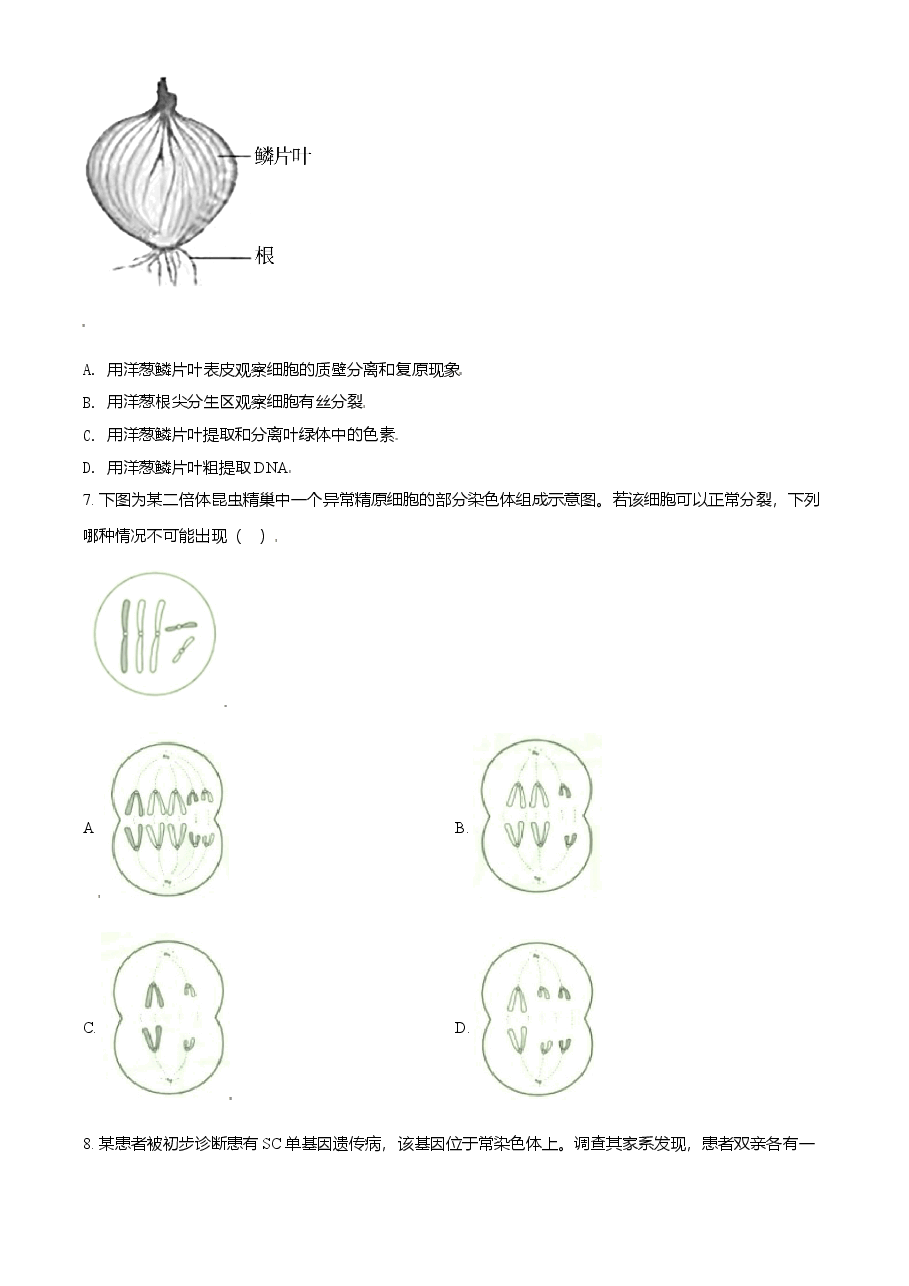 2021年天津市高考生物试卷（原卷版）.doc，第2页预览