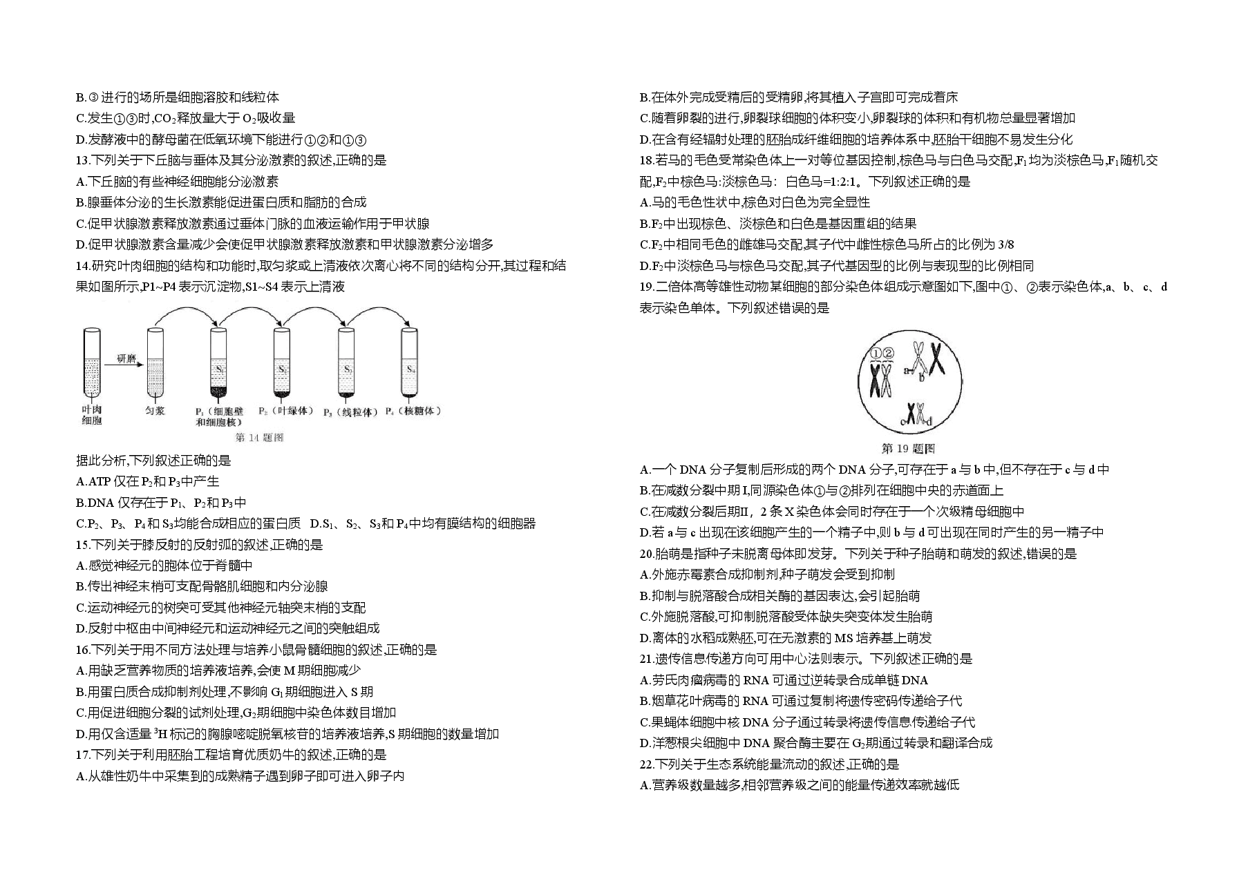 2020年浙江省高考生物【1月】(含解析版).doc,第2页预览