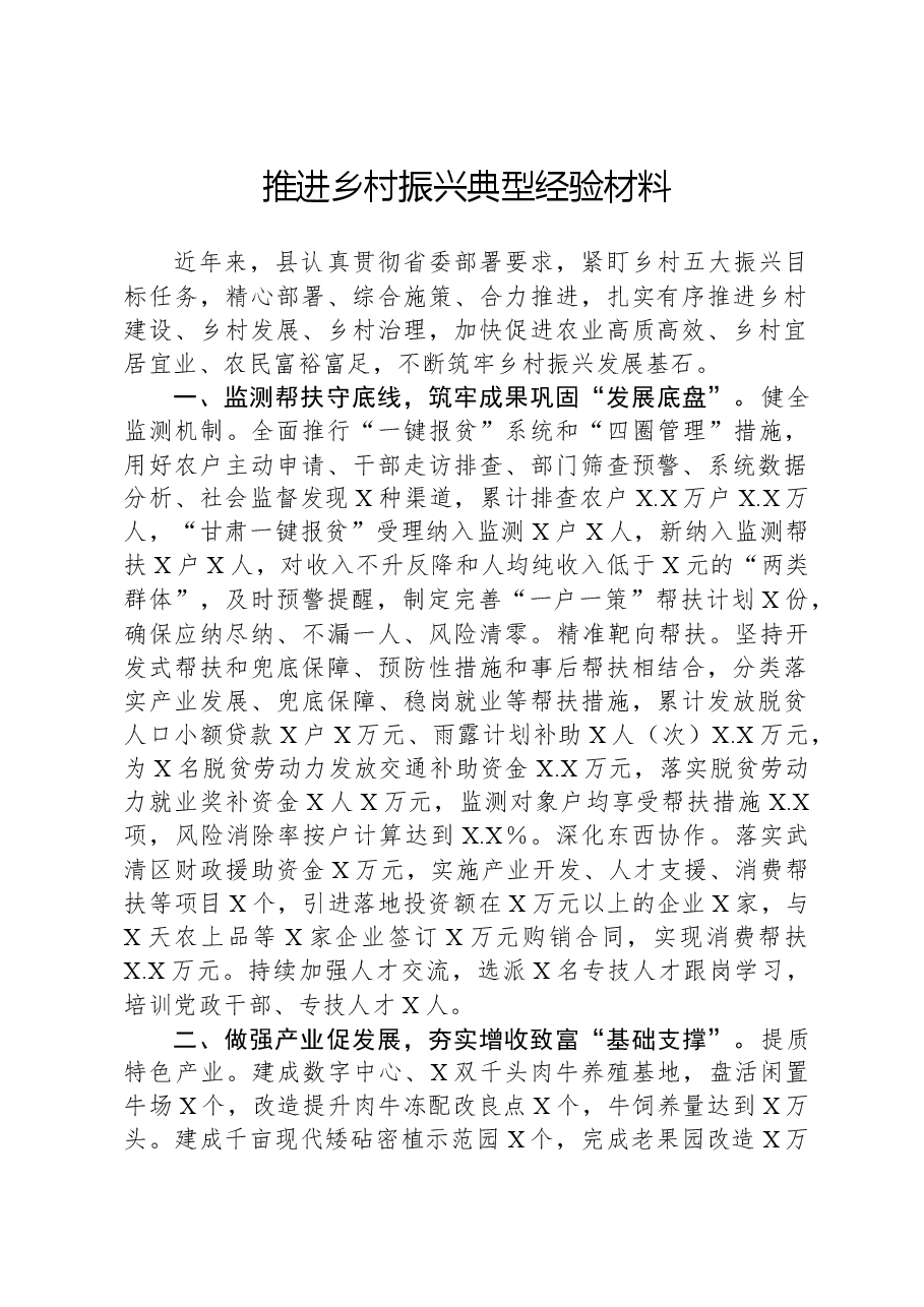 推进乡村振兴典型经验材料01.docx,第1页预览