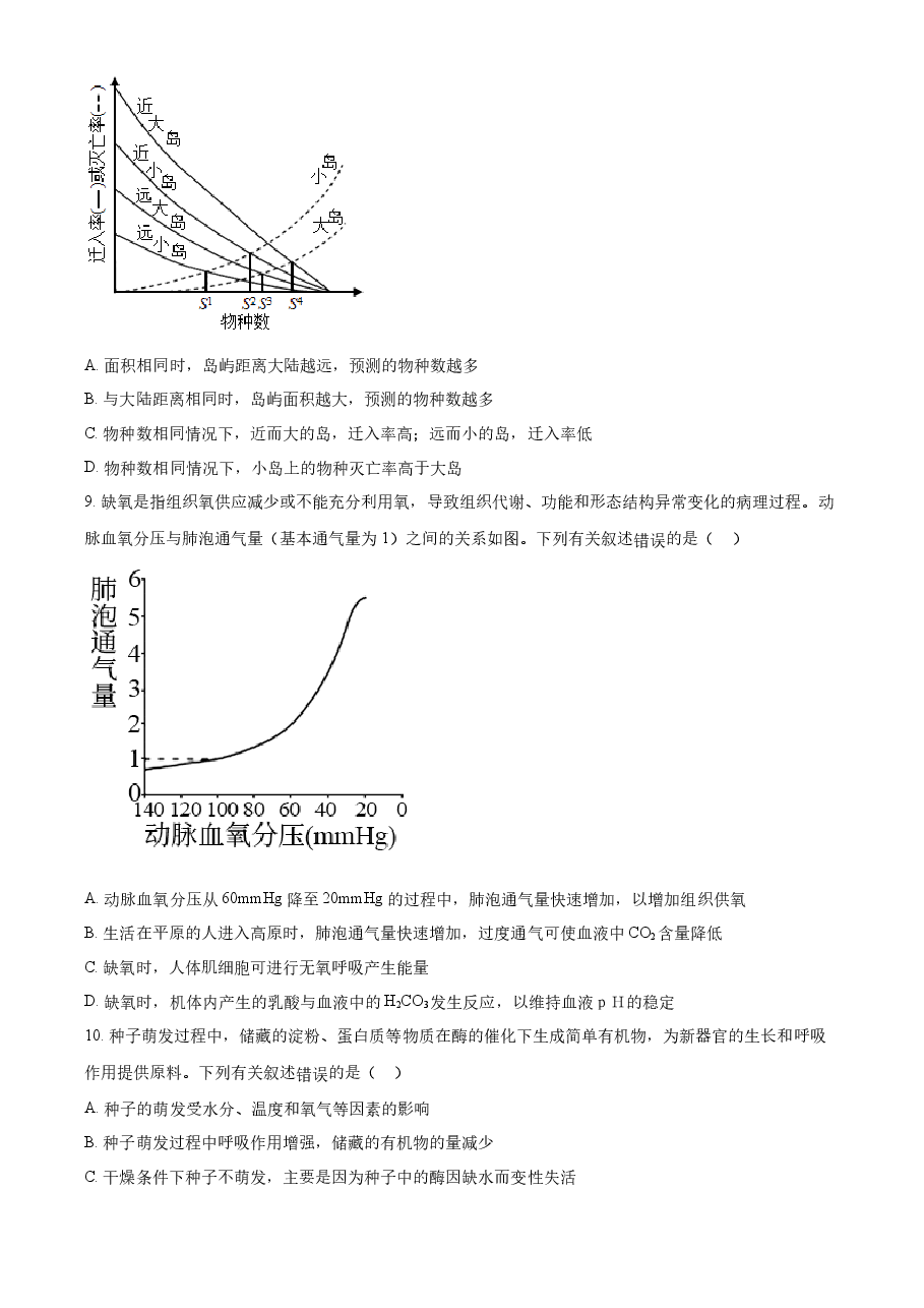 精品解析:2022年新高考海南生物高考真题(原卷版).docx,第3页预览