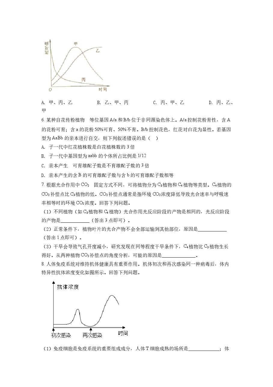 精品解析:2022年全国统一高考生物试卷(全国甲卷)(原卷版).docx,第2页预览