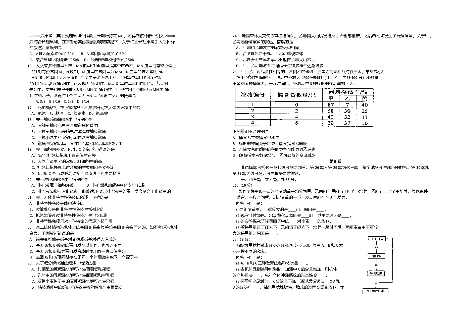 2013年高考海南卷生物（原卷版）.doc，第2页预览