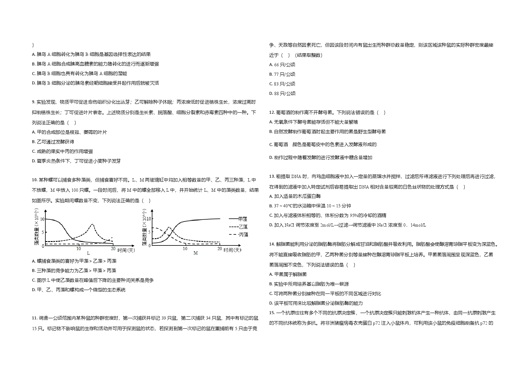 2021年高考真题 生物(山东卷)(原卷版).doc,第2页预览