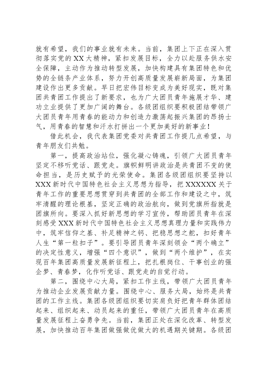 在集团公司共青团第三次代表大会上的讲话.docx,第2页预览