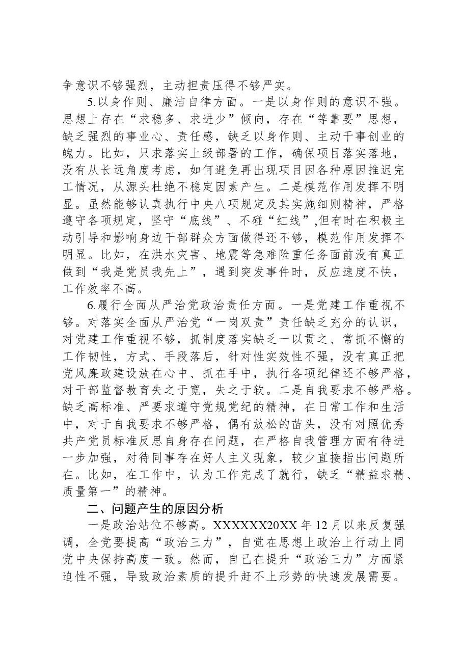 班子成员主题教育专题民主生活会个人对照检查发言提纲.docx,第3页预览