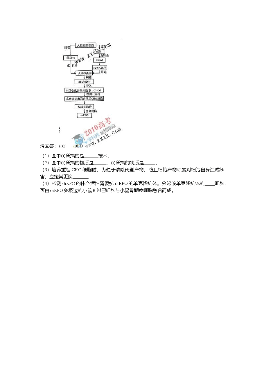 2010年福建高考生物真题及答案.doc,第4页预览