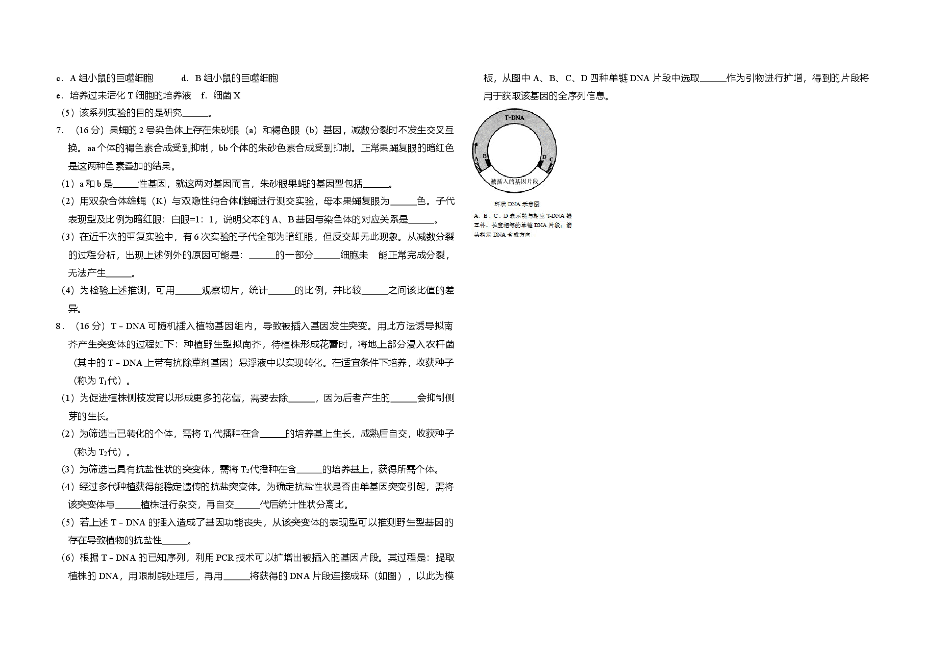 2011年北京市高考生物试卷(含解析版).doc,第2页预览