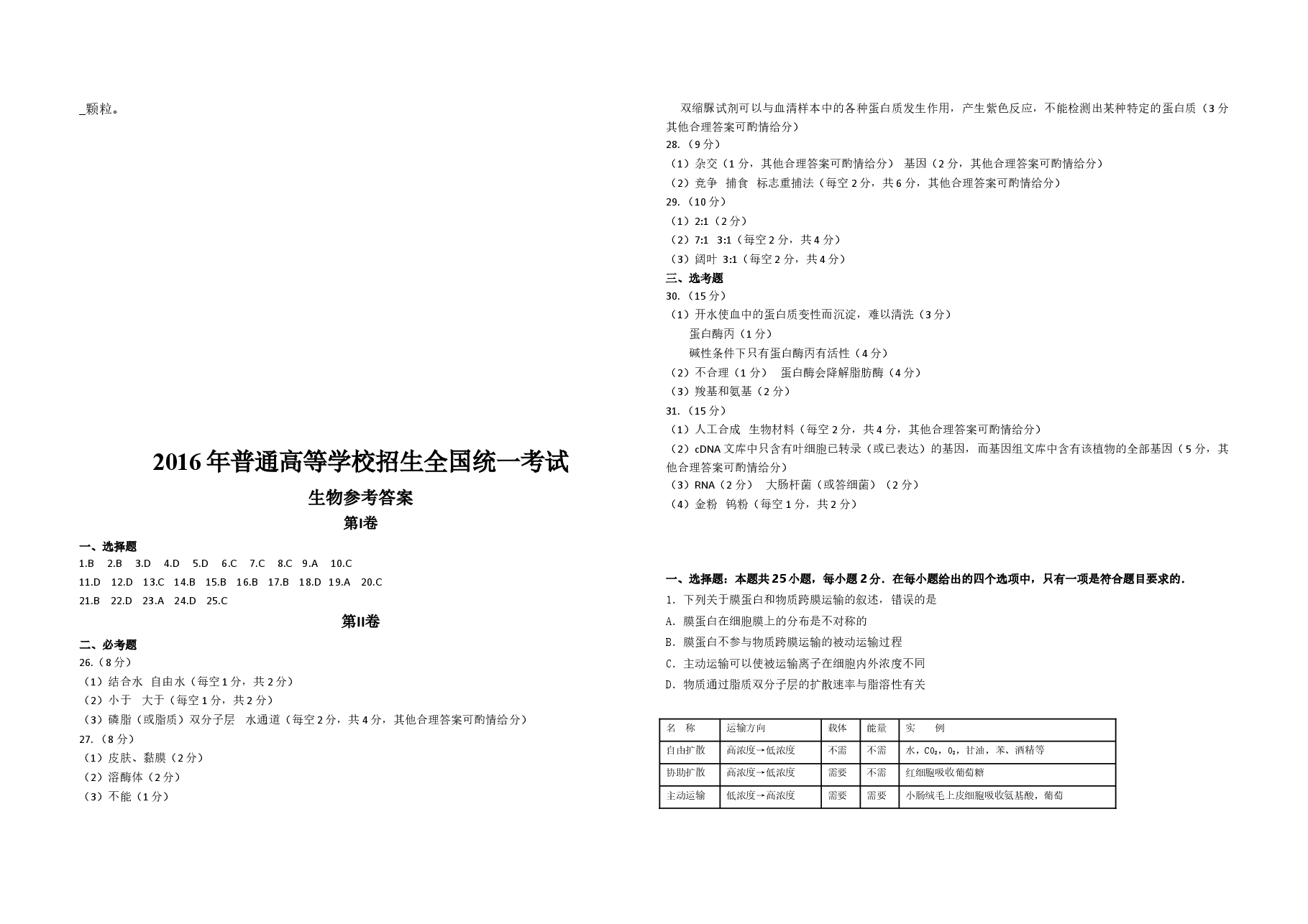 2016年海南省高考生物真题及答案.doc,第4页预览