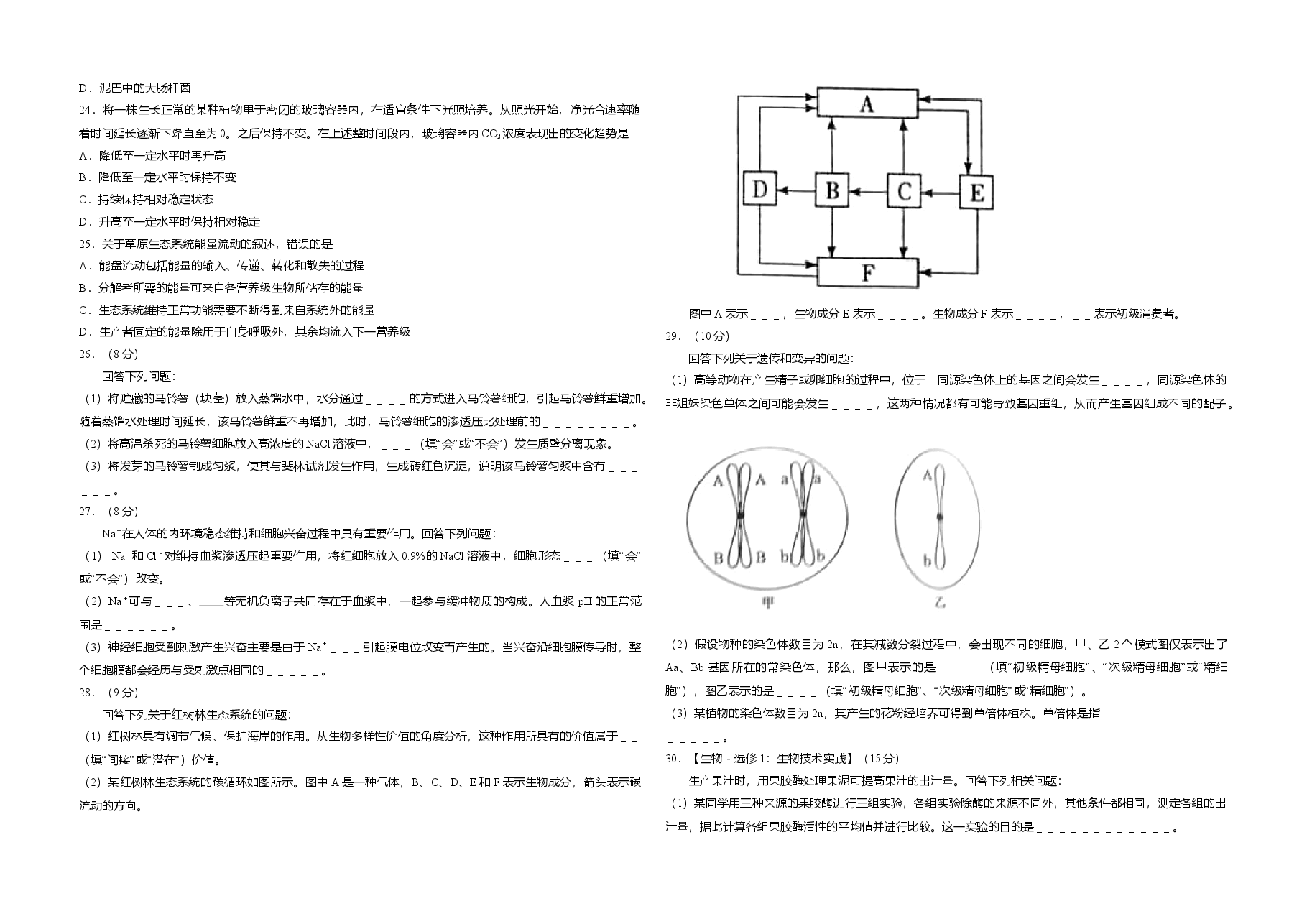 2015年高考海南省生物(原卷版).doc,第3页预览