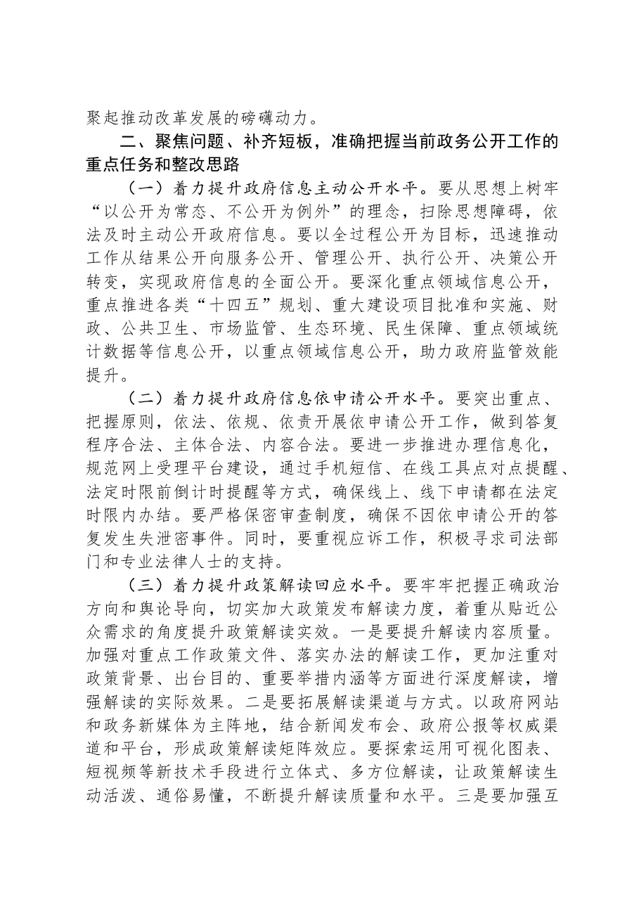 全市政府系统政务公开工作电视电话会议讲话.docx,第4页预览