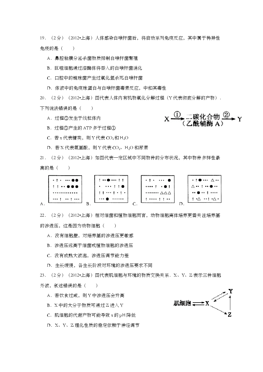2012年上海市高中毕业统一学业考试生物试卷(word解析版).doc,第4页预览